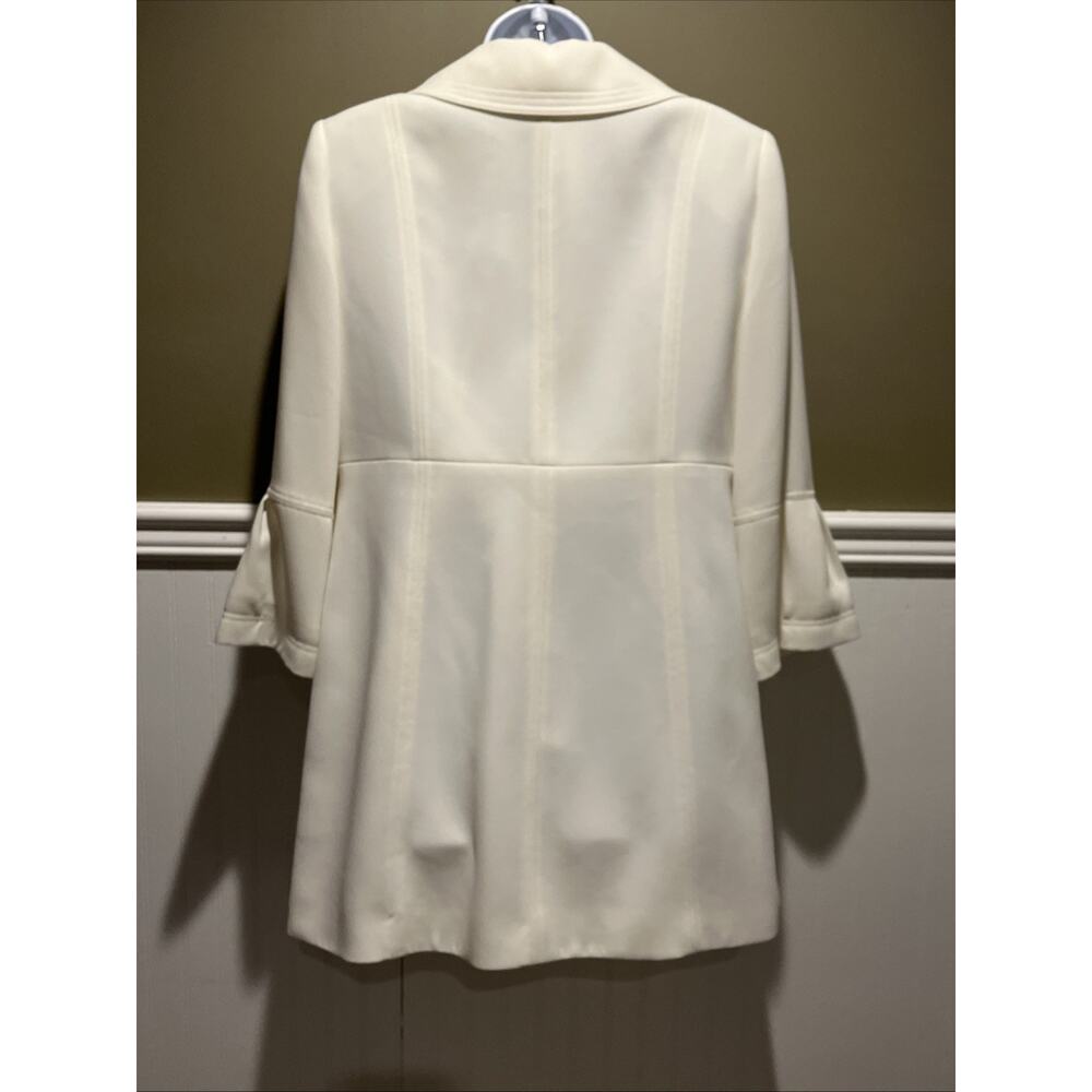 Tahari Womens 10P Ivory Cream Bell Sleeve Fitted Jacket Petite Cream Buttons - Picture 7 of 9